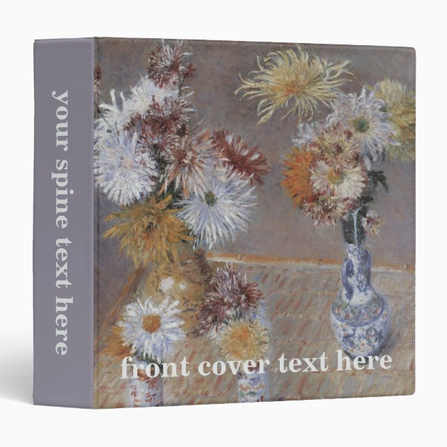 Classeur Chrysanthèmes par Gustave Caillebotte (Devant/Côté)