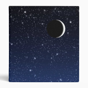 Classeur Ciel étoilé et croissant de lune, bleu profond
