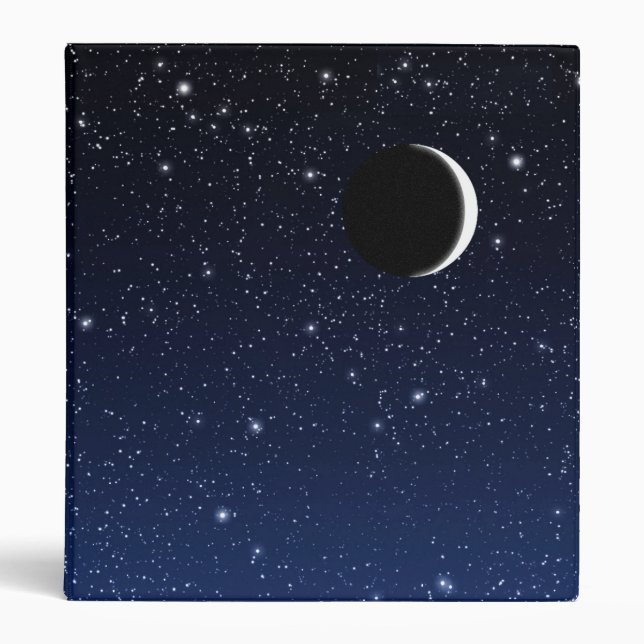 Classeur Ciel étoilé et croissant de lune, bleu profond à (Devant)