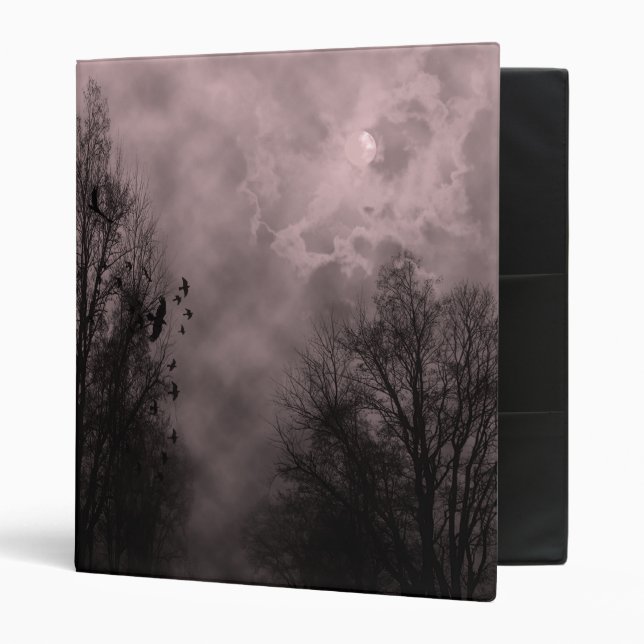 Classeur Ciel rouge sang hanté avec des ravens (Devant/intérieur)