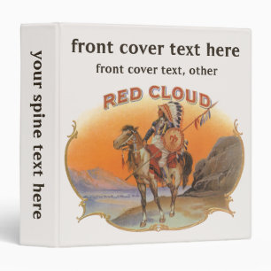 Classeur Cigar vintage Art Étiquette, Red Cloud Indian en c