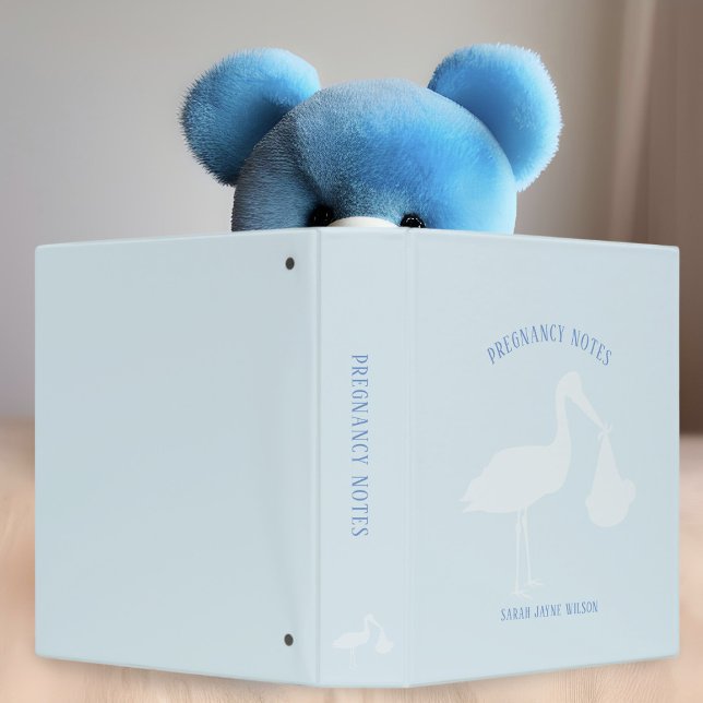 Classeur Cigogne Bleue Bébé Garçon Moderne Grossesse Maman  (Créateur téléchargé)