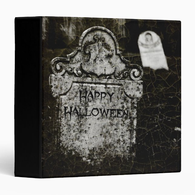 Classeur Cimetière déplaisant heureux 1,5" de Halloween (Devant/Côté)