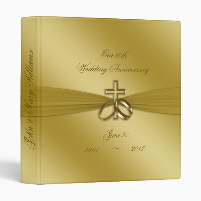 Classeur Cinquantième anniversaire de mariage d'or (Devant/Côté)