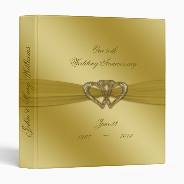 Classeur Cinquantième anniversaire d'or classique 1" (Devant/Côté)