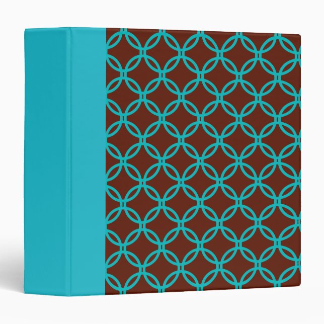 Classeur circulaire en dentelle turquoise (Devant/Côté)