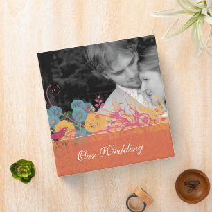 Classeur Cire d'abeille Aqua rose Vintage Oiseau Fleur sauv