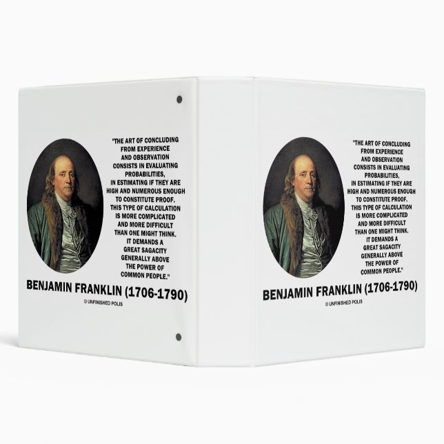 Classeur Citation de Benjamin Franklin sur l'évaluation des (Arrière-plan)