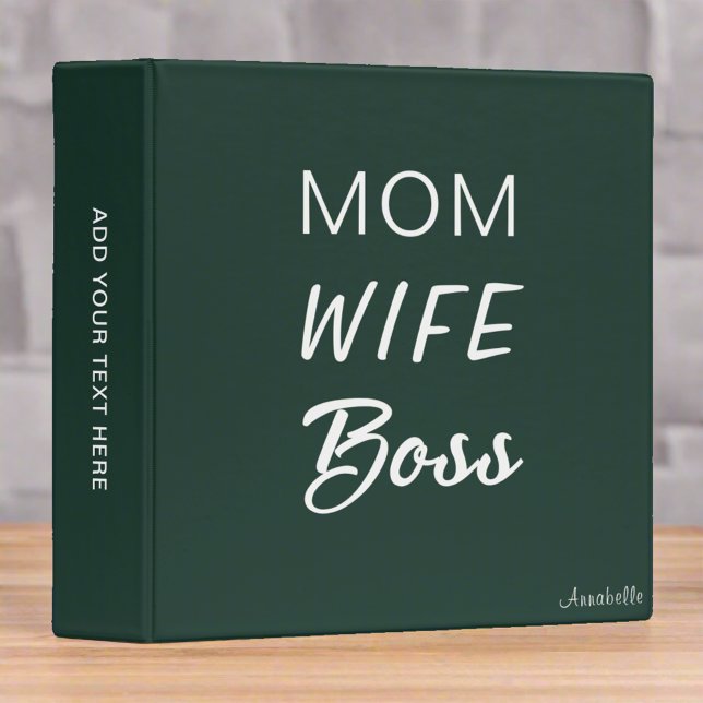 Classeur Citation de femme au foyer vert foncé unique pour  (Créateur téléchargé)