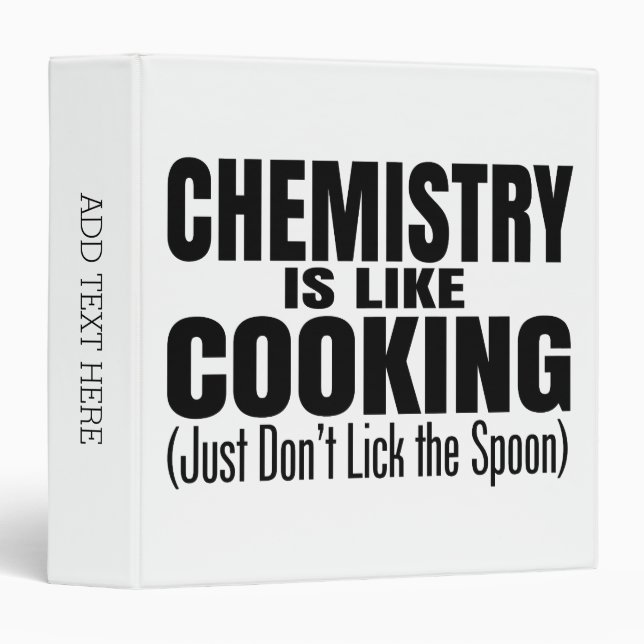 Classeur Citation drôle de professeur de chimie (Devant/Côté)