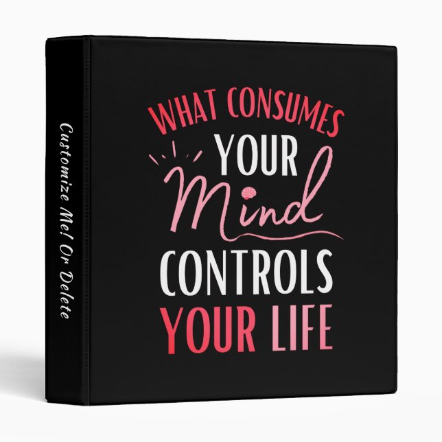 Classeur Citation Inspirante Affirmation Pensée Positive  (Devant/Côté)