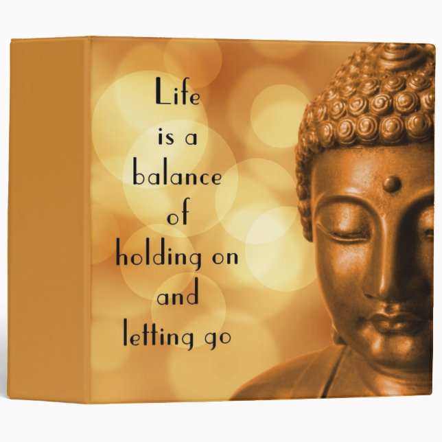 Classeur Citation inspirante avec une image de Bouddha (Devant/Côté)