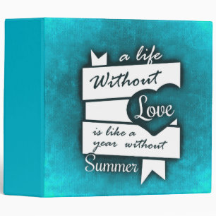 Classeur Citation inspirée sur l'amour sur le turquoise