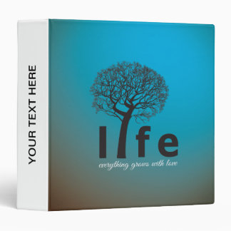 Classeur Citation inspirée turquoise d'arbre de la vie