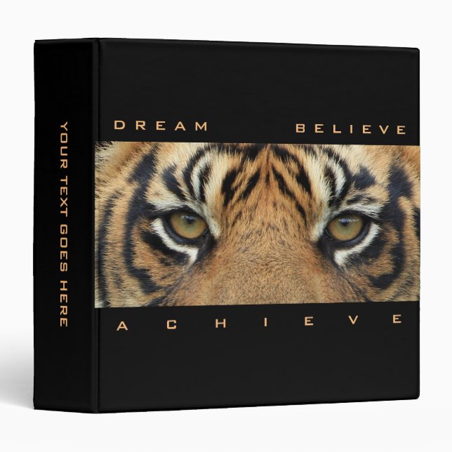 Classeur Citation Motivation Tiger Yeux Modèle animal (Devant/Côté)
