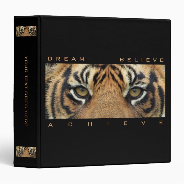Classeur Citation Motivative Tiger Animal Modèle moderne (Devant/Côté)
