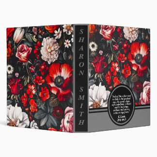 Classeur Citation Religieuse Avec Floral Rouge William Morr