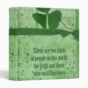 Classeur Citation verte chanceuse irlandaise