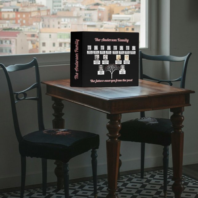 Classeur Citations d'arbre généalogique rose 3 générations (Créateur téléchargé)