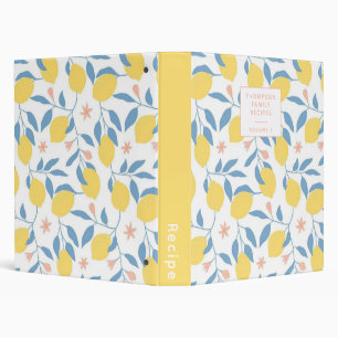 Classeur citrons frais, feuilles et fleurs