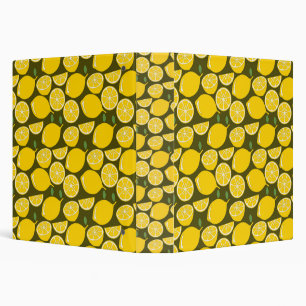 Classeur Citrons jaunes et motif vert olive : Citrus modern