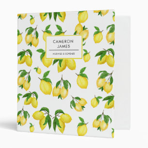 Classeur Citrons rustiques et Motif vert