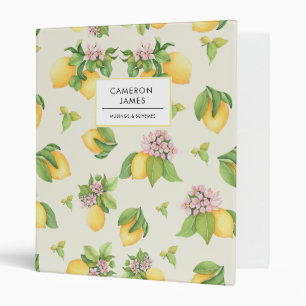 Classeur Citrons rustiques et Motif vert