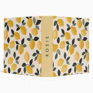 Classeur Citrons Vintages personnalisés avec Feuilles verts