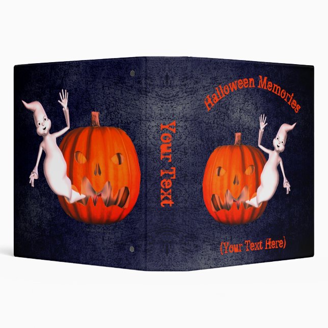 Classeur Citrouille Ghost Halloween personnalisé (Arrière-plan)