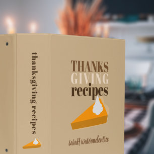 Classeur Citrouille moderne Pie Thanksgiving Recette Classe
