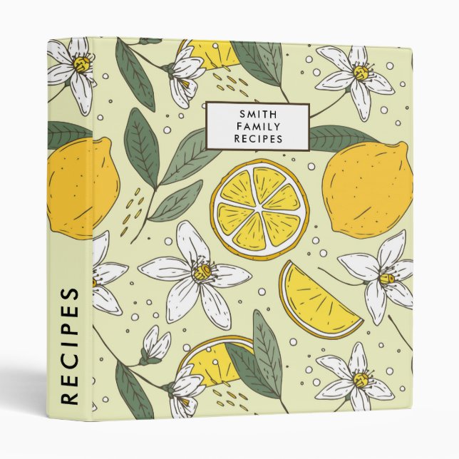 Classeur Citrus citron recette de famille personnalisée per (Devant/Côté)
