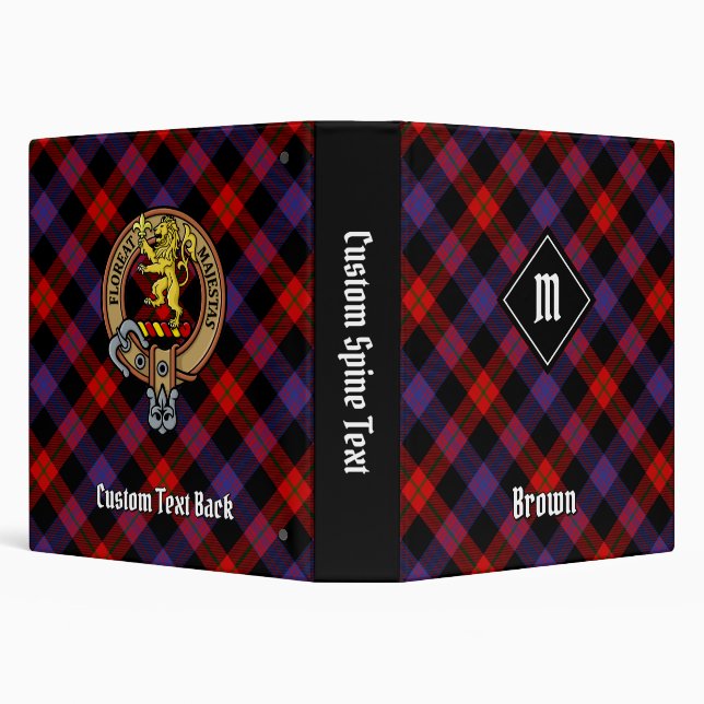 Classeur Clan Brown Crest sur Tartan (Arrière-plan)