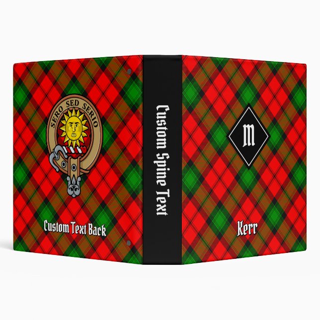 Classeur Clan Kerr Crest sur Tartan (Arrière-plan)