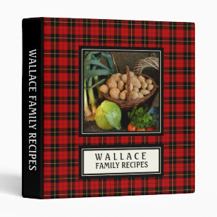 Classeur Clan Wallace Tartan rouge et noir écossais Plaid
