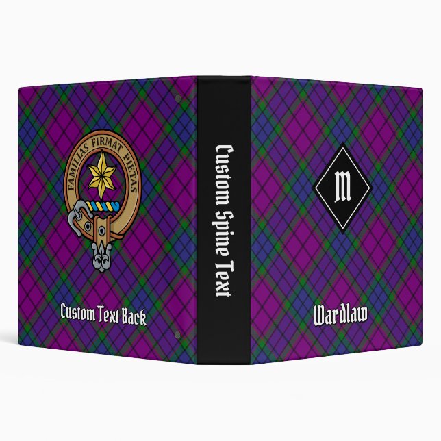 Classeur Clan Wardlaw Crest sur Tartan (Arrière-plan)