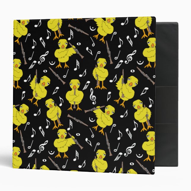 Classeur Clarinet Chick Clarinets Notes musicales 3 Classeu (Devant/intérieur)