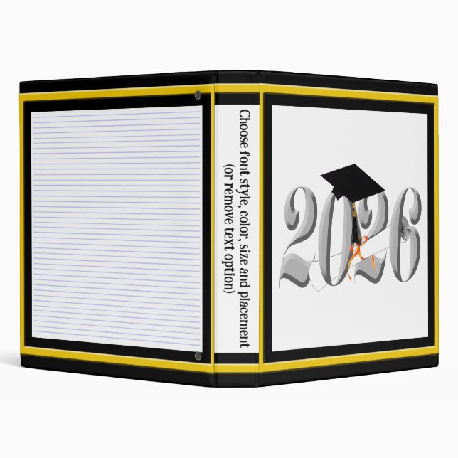 Classeur Classe Argent de 2026 Graduation (Arrière-plan)
