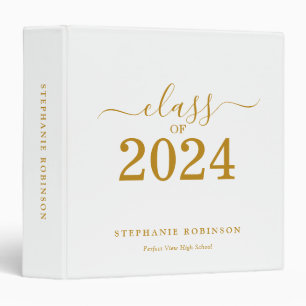 Classeur Classe de 2024 Gold Script Graduation