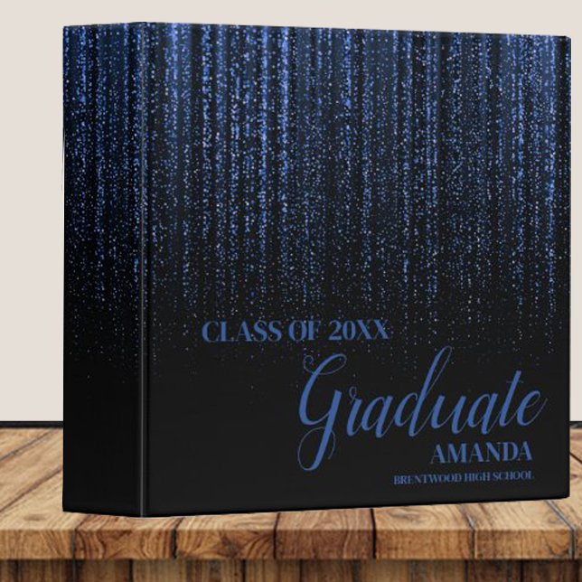 Classeur Classe De Parties scintillant Bleu Noir 2025 (Créateur téléchargé)