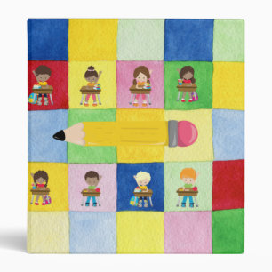 Classeur Classe Élementaire Enfants Carrés 3 