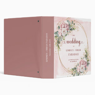Classeur Classe reliure de mariage florale en or rose