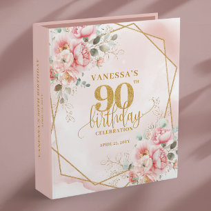 Classeur Classe Reliure Souvenir Anniversaire 90 Ans Fleurs