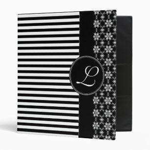 Classeur Classeur, Monogramme Personnalisé Joli Motif Noir