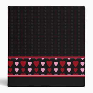 Classeur Classeur, Valentine Heart Motif, Rouge, Rose, Noir