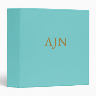Classeur Classic Aqua Monogrammé Organisateur Cadeau Classe