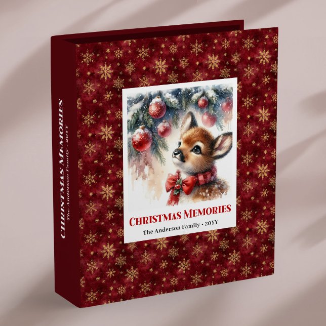 Classeur Classic baby fawn winter scene Christmas ring bind (Classic baby fawn winter scene Christmas ring binder

)