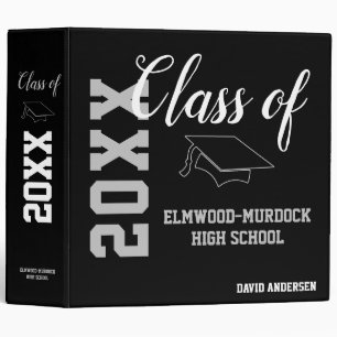Classeur Classic Black and White Graduation Party