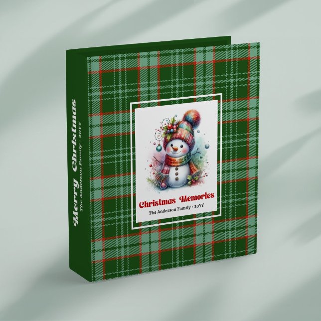 Classeur Classic Christmas snowman memory album binder  (Classic Christmas snowman memory album binder editable joy

)