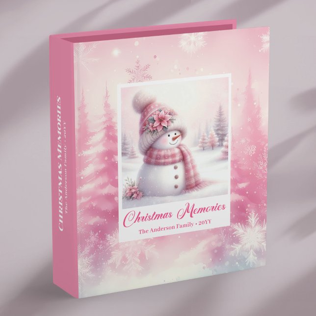 Classeur Classic Cozy Pink Forest Snowman Christmas Memory  (Classic Cozy Pink Forest Snowman Christmas Memory Album Binder

)