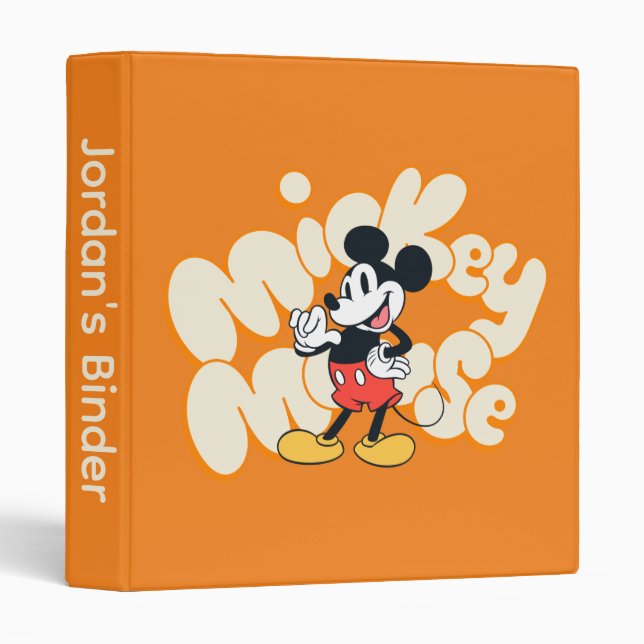 Classeur Classic Mickey Mouse Bubble Letter Name Graphic (Devant/Côté)